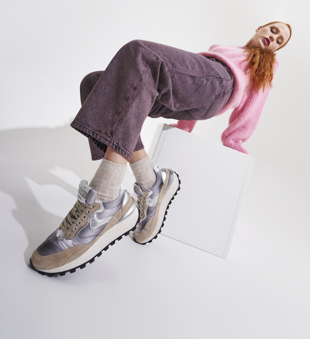 Voile Blanche Beige-Grey Qwark Hype Woman Shoe