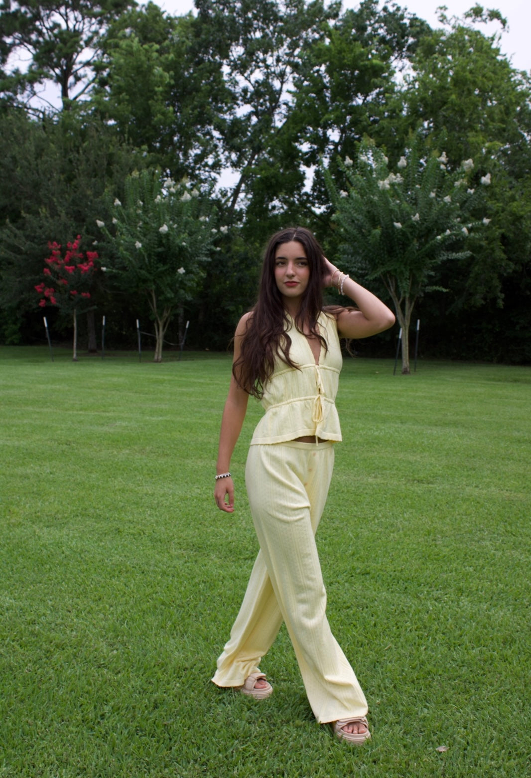 Light Yellow Halter Set
