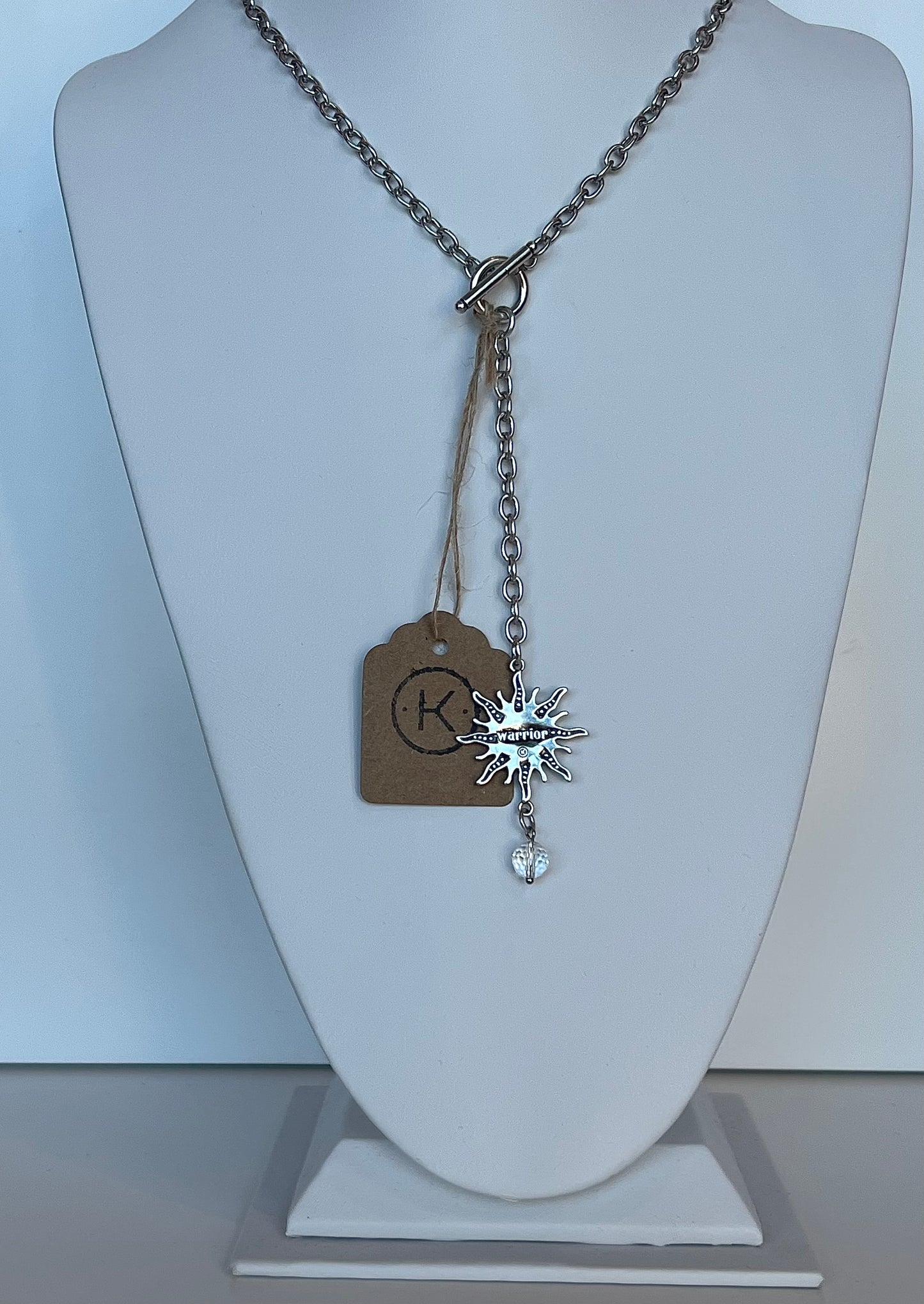 Katia Designs Silver Warrior Sun Drop Choker Necklace
