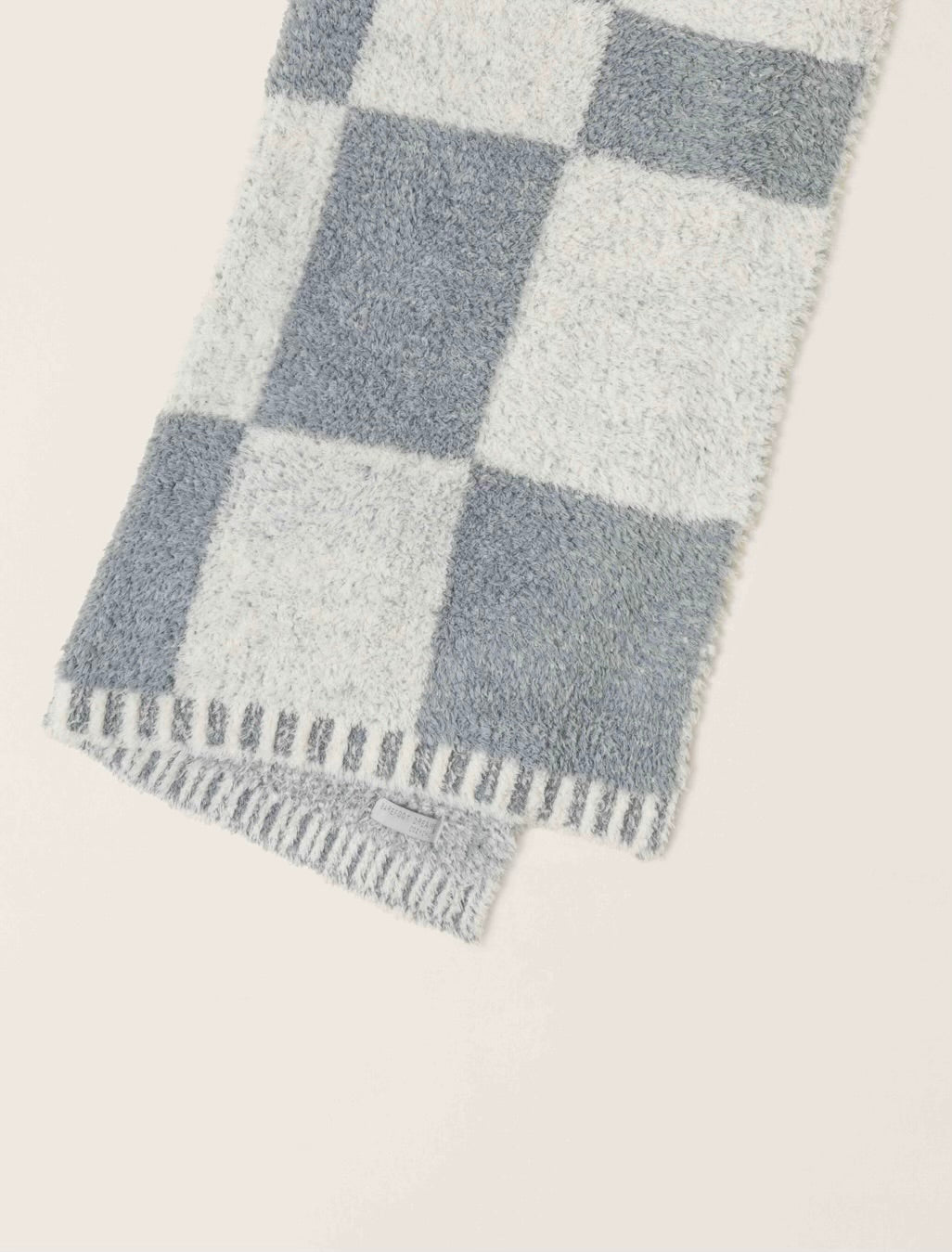 Barefoot Dreams CozyChic Moonbeam-Cream Checkered Stroller Blanket