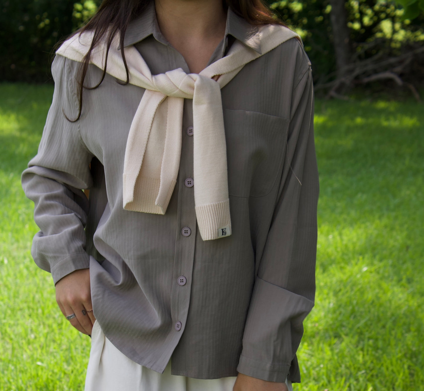 Cadet Grey Long-sleeve Button Up