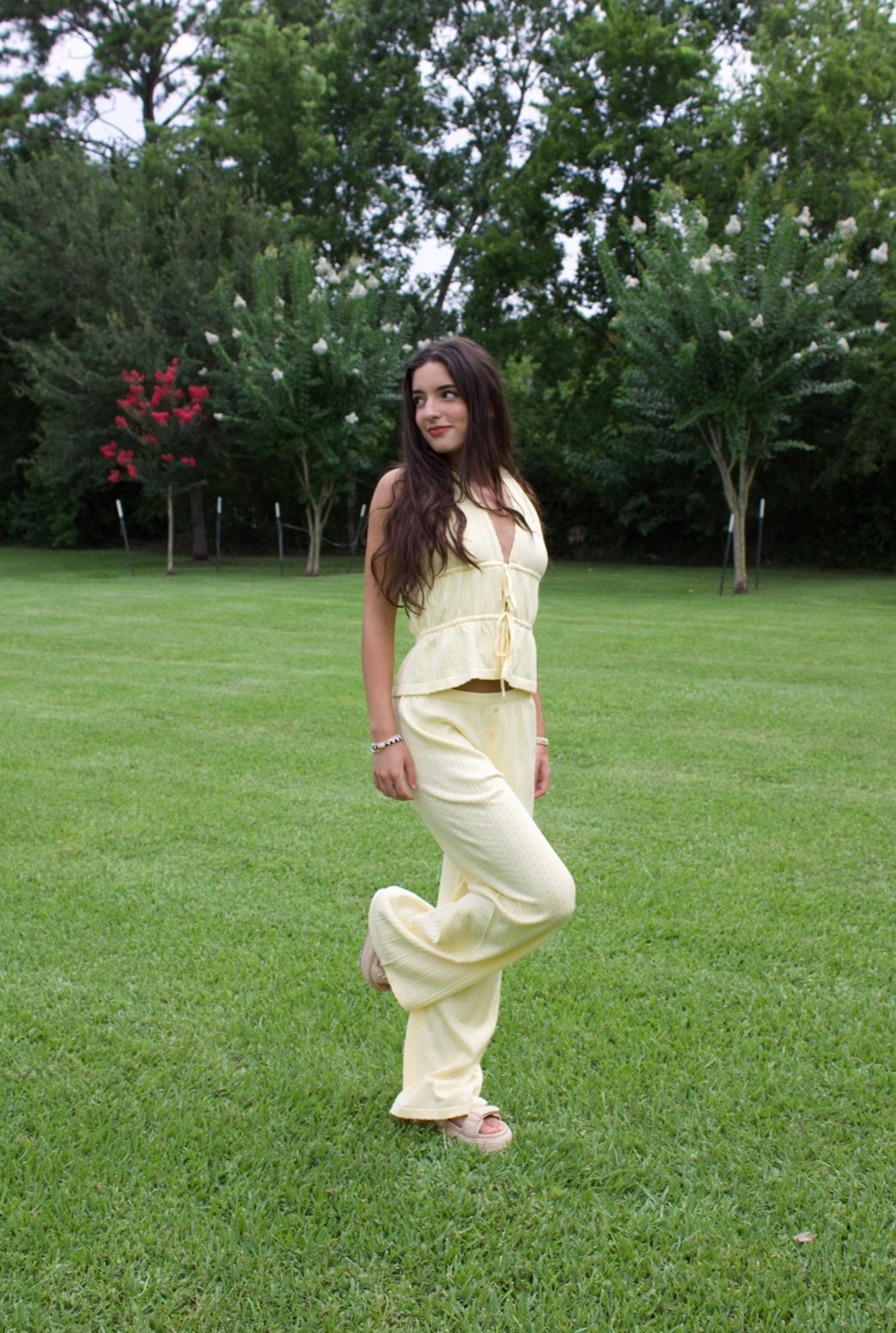 Light Yellow Halter Set