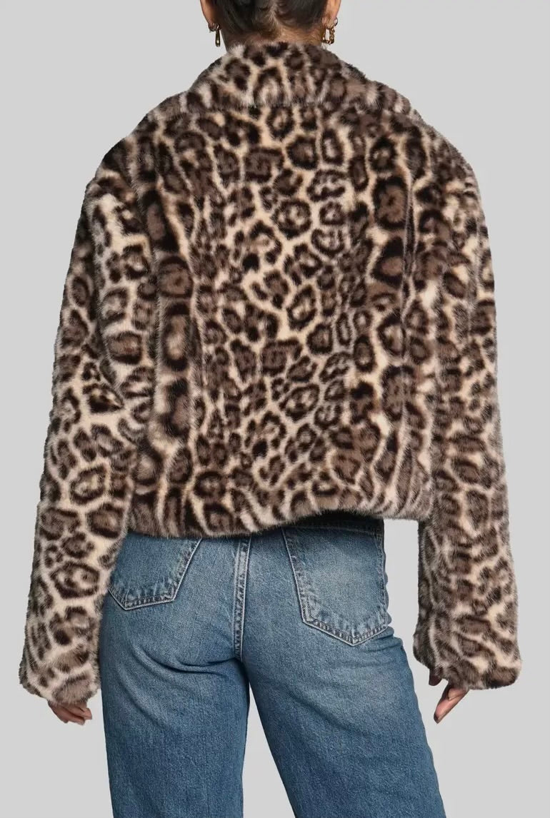 Leopard Faux Fur Jacket
