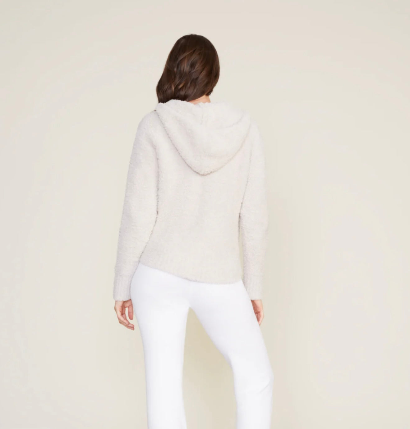 Barefoot Dreams CozyChic Stone Relaxed Zip Hoodie