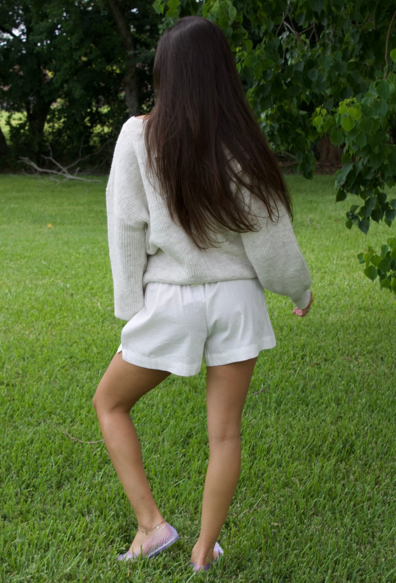 OATMEAL KNIT PEARL BUTTON DOWN CARDIGAN TOP