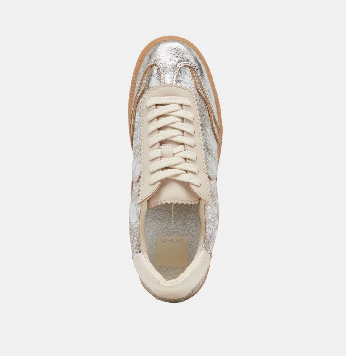 Dolce Vita Silver Distressed Leather Notice Sneakers