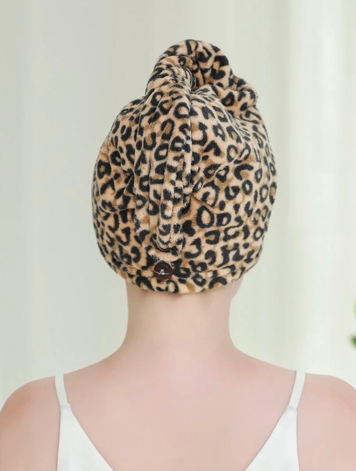 Cheetah Print Plush Hair Turban