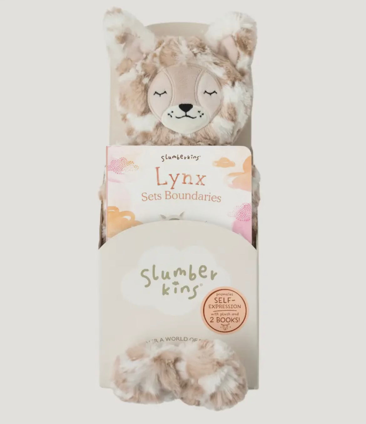 Slumberkins Lynx’s Self Expression Plush Set - with 2 Books