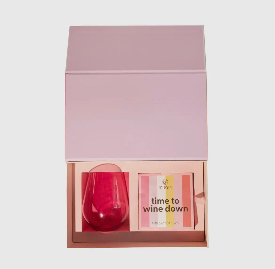 Musee Cheers Wine Glass + Bath Salts Set