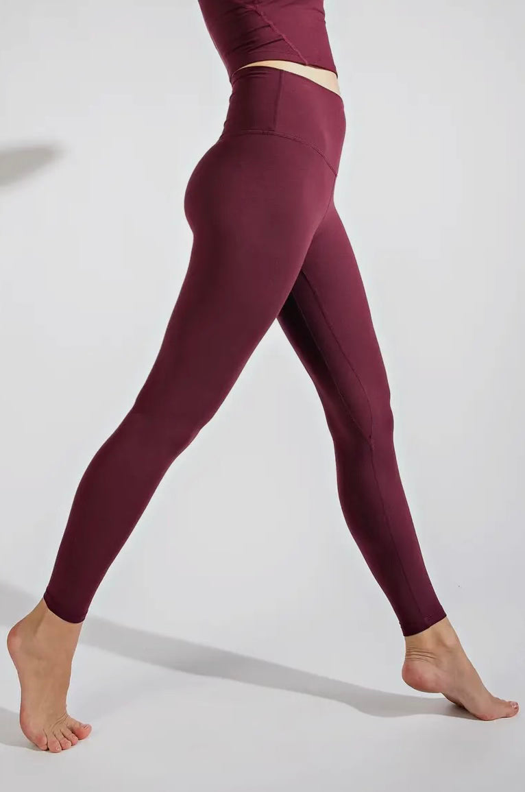 Cassis Two Line Yoga Stitch Full Length Butter Leggings