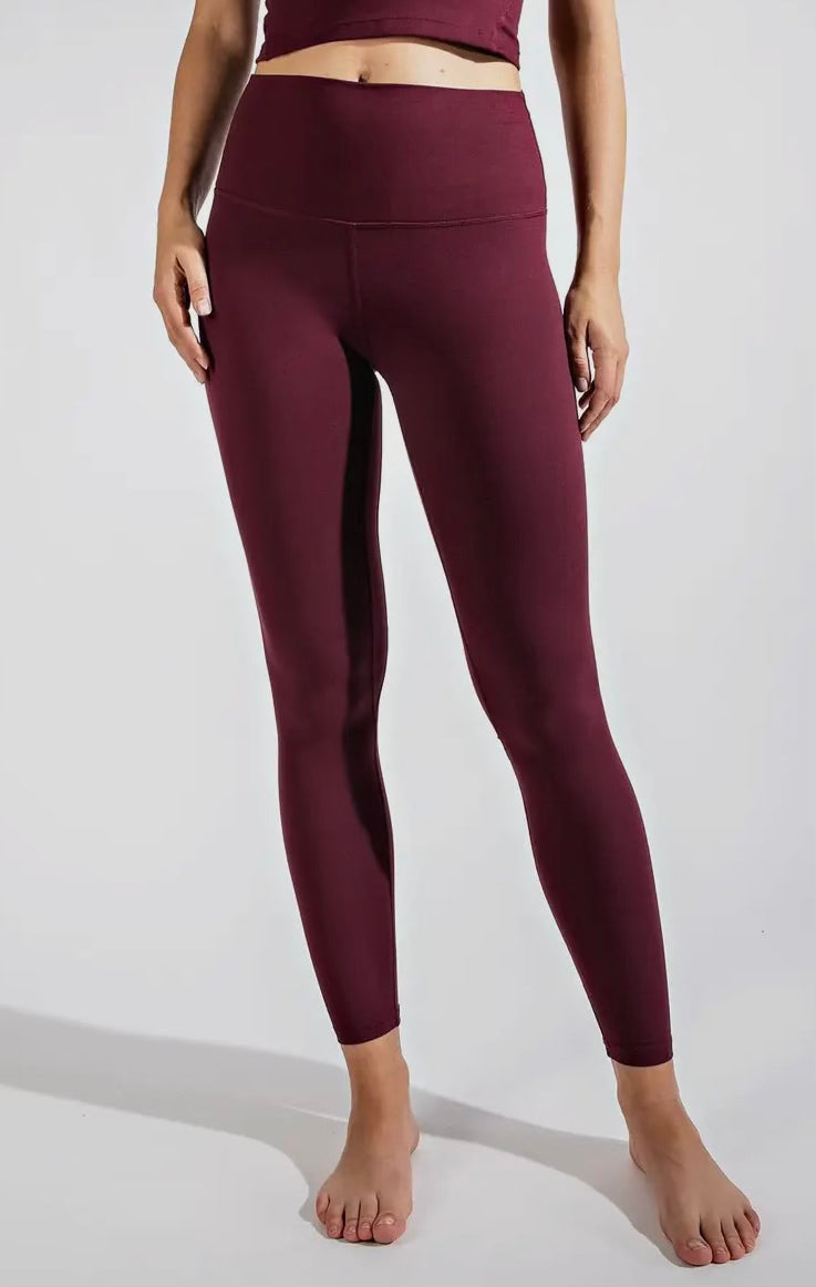 Cassis Two Line Yoga Stitch Full Length Butter Leggings