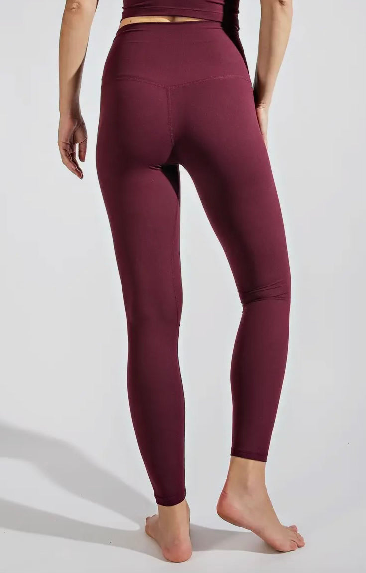 Cassis Two Line Yoga Stitch Full Length Butter Leggings