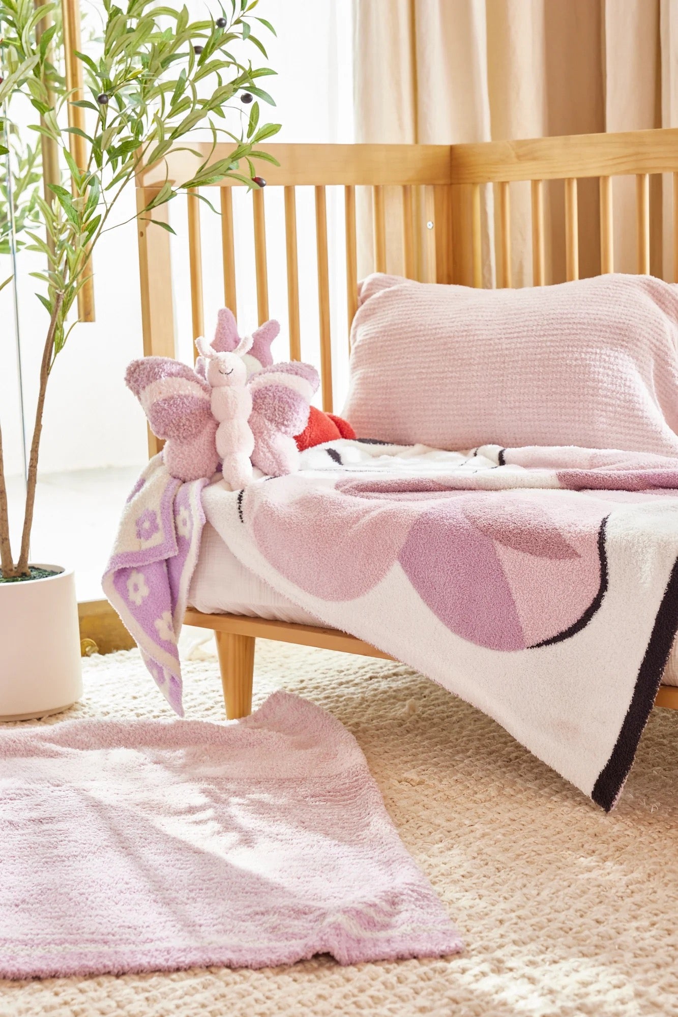 Barefoot Dreams CozyChic Abstract Butterfly Stroller Blanket