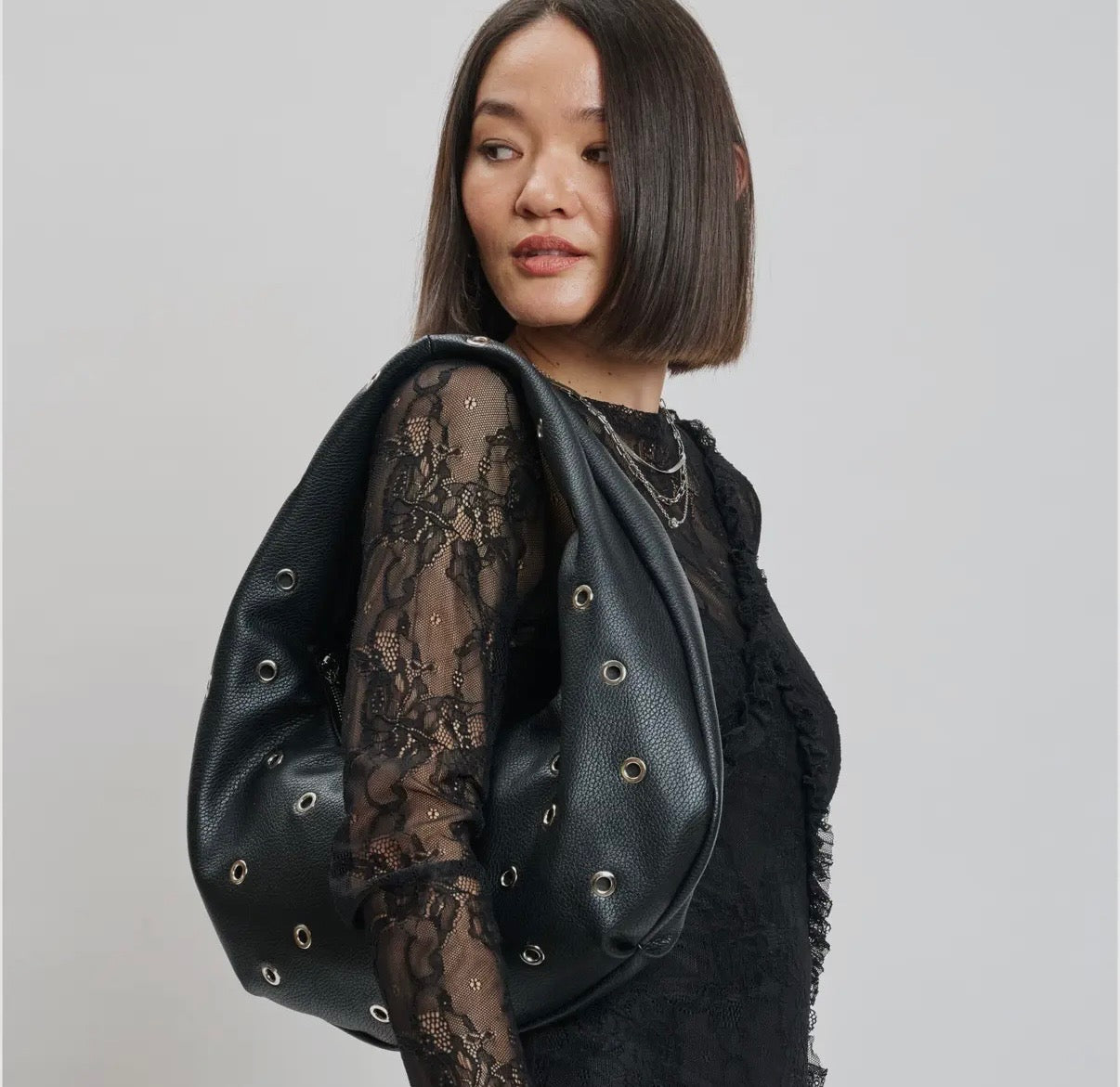 BLACK RIOT HOBO BAG