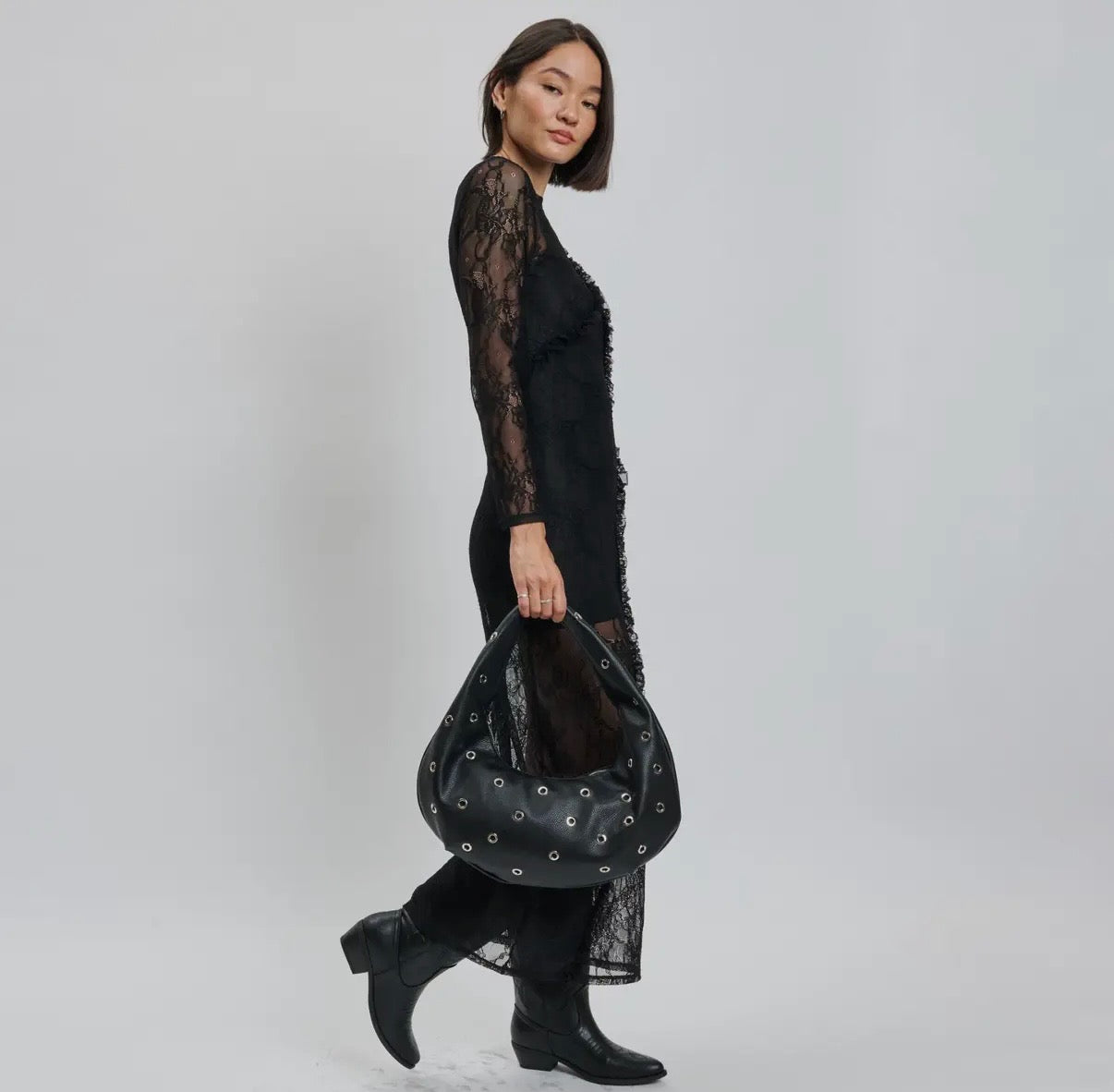 BLACK RIOT HOBO BAG