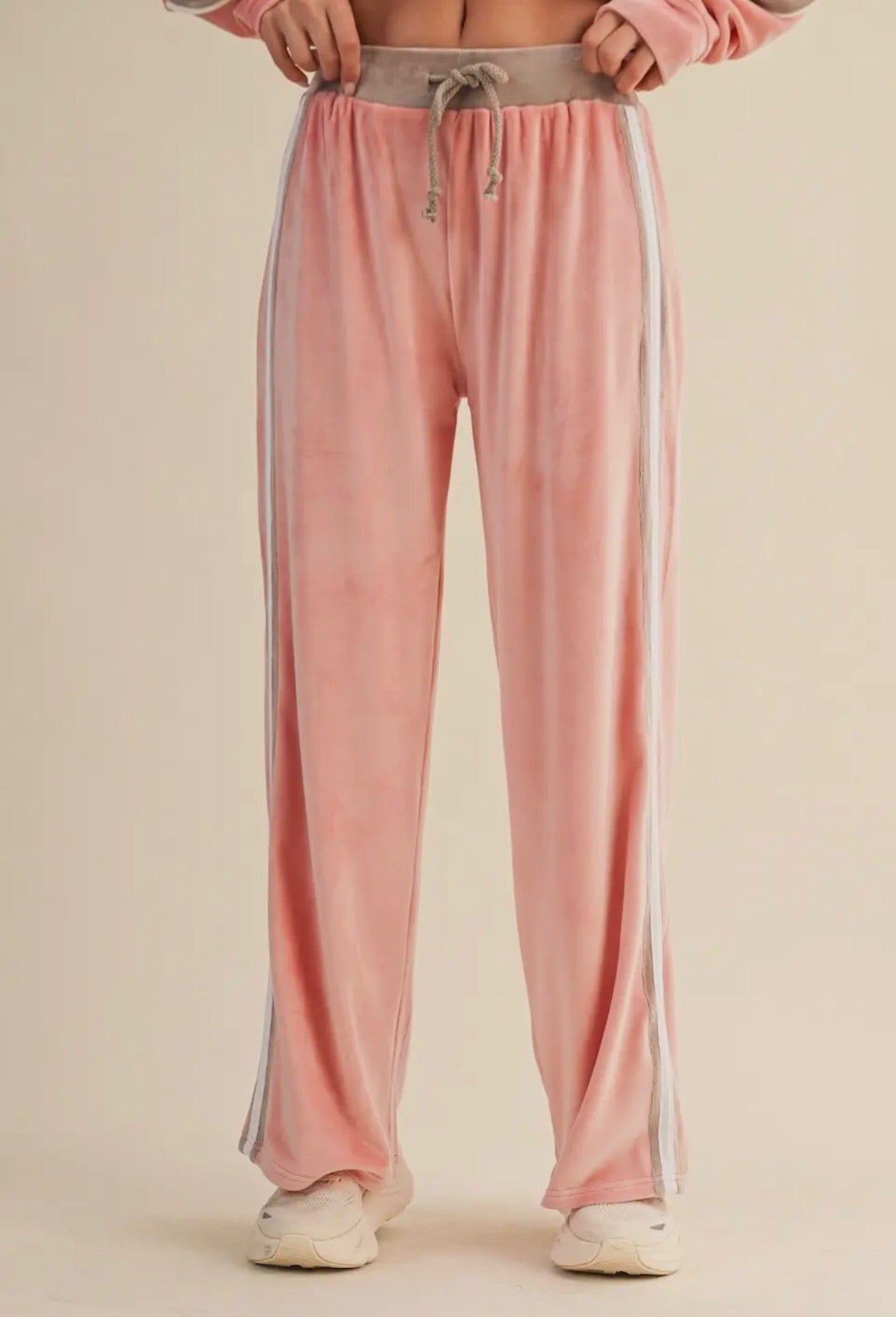 PINK VELOUR TRACKSUIT SET