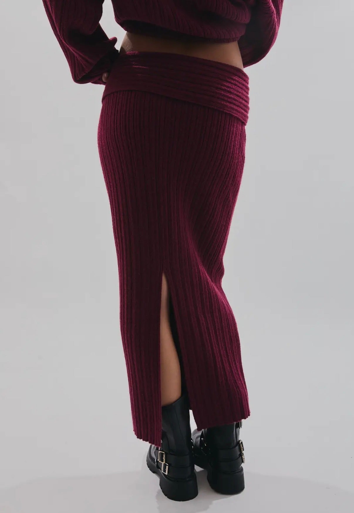 Off The Shoulder Sweater Maxi- Skirt Set