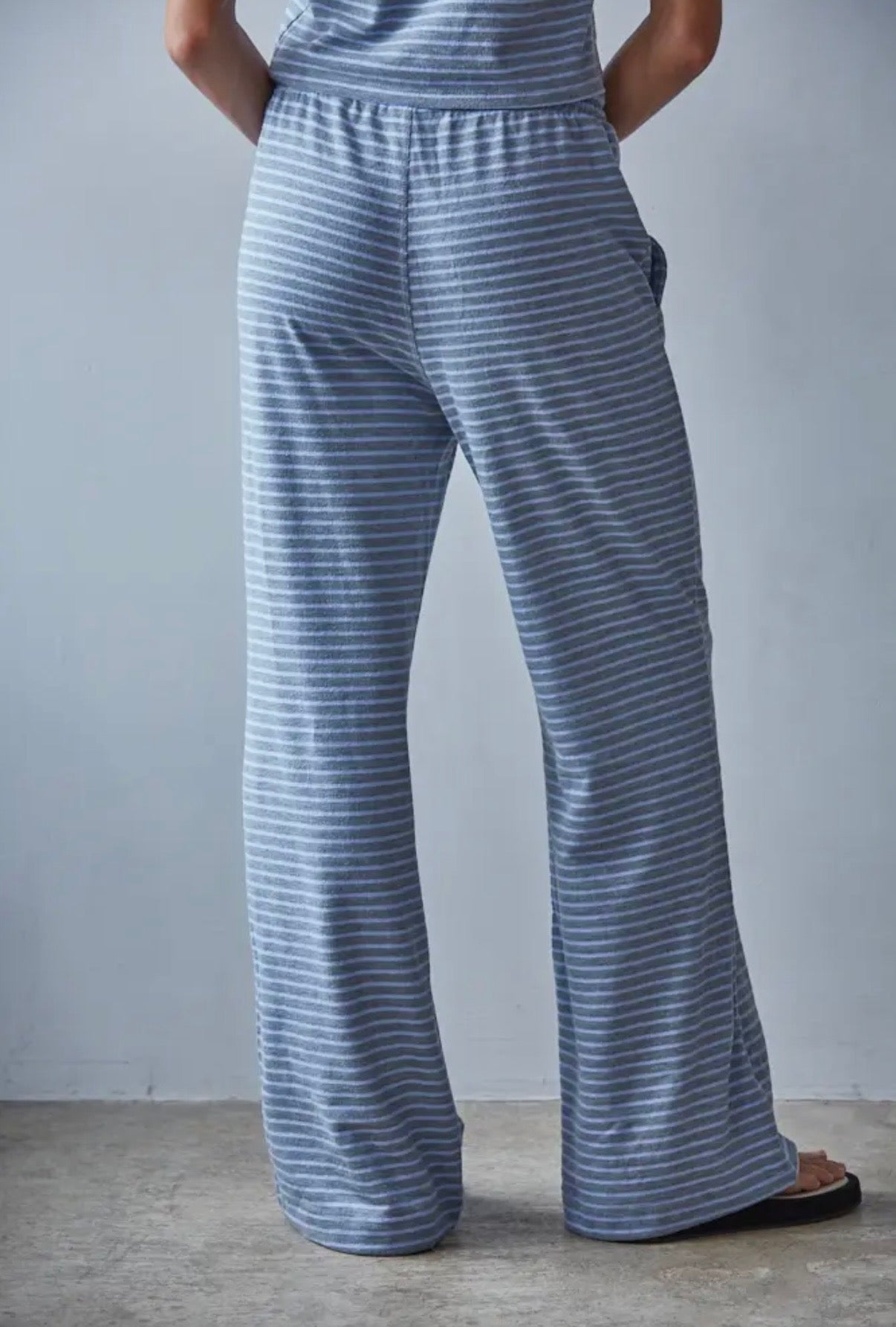 Blue/Gray Stripe Tee and Pants Set