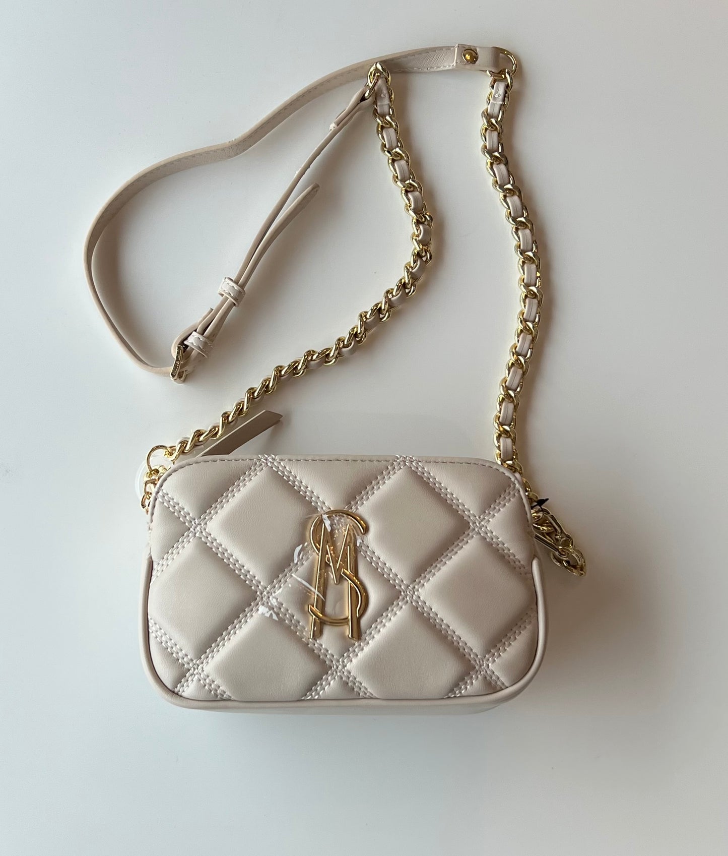 Steve Madden Quilted Bone Crossbody Purse