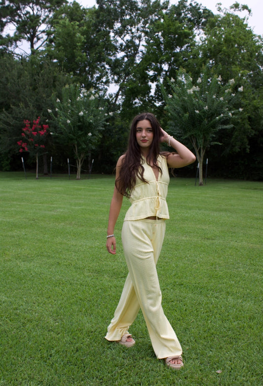 Light Yellow Halter Set