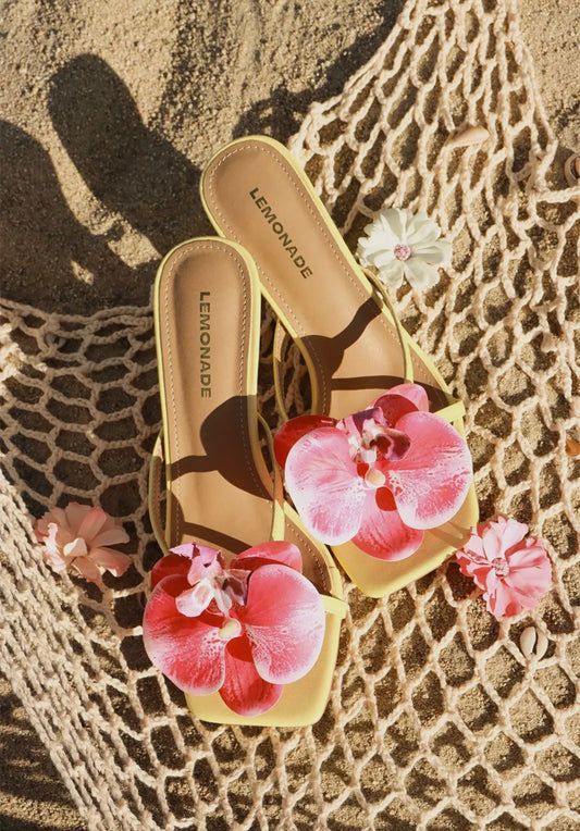 Yellow Floral Heel