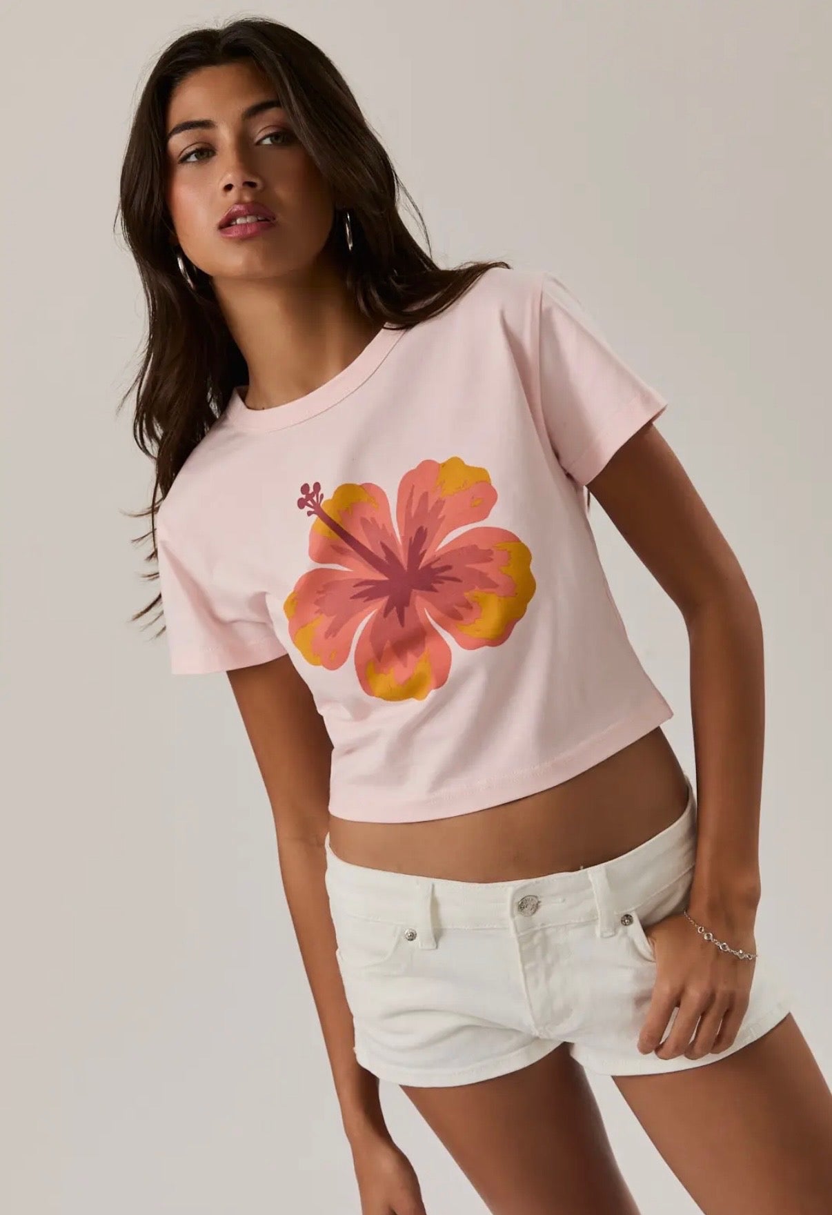 Hibiscus Short Sleeve Baby Tee