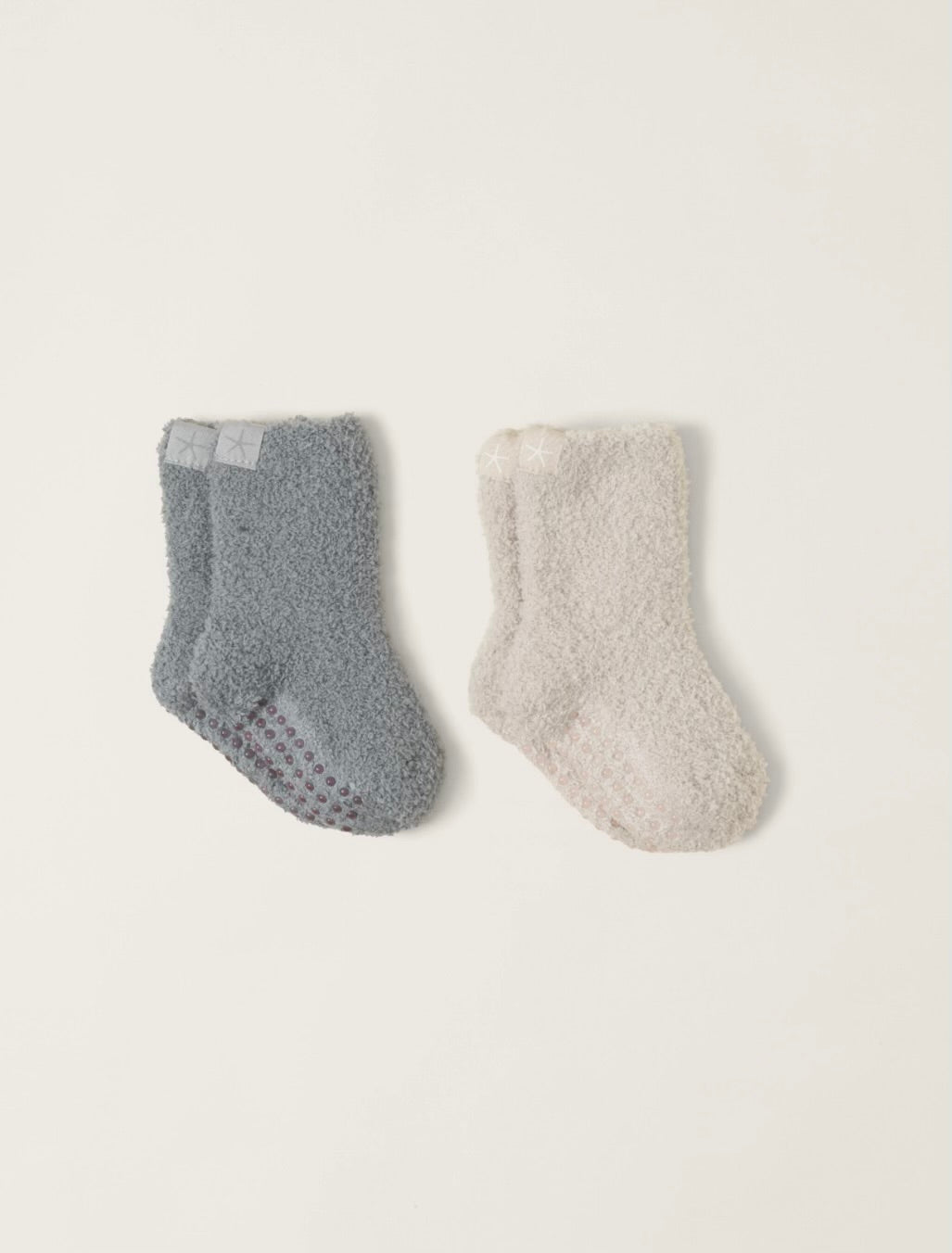 Barefoot Dreams Stone-Moonbeam Toddler 2 Pack Socks