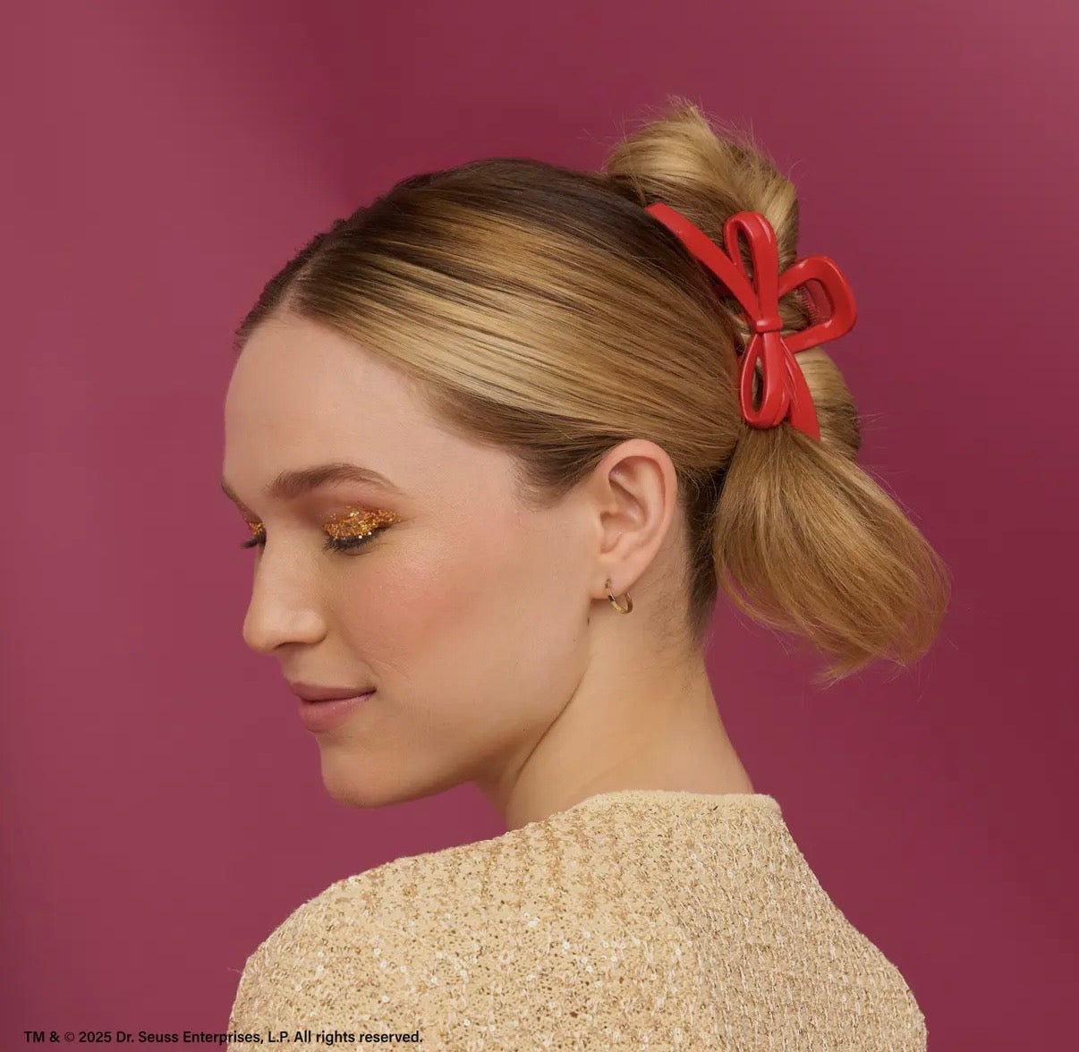 Grinch Red Bow Hairclip