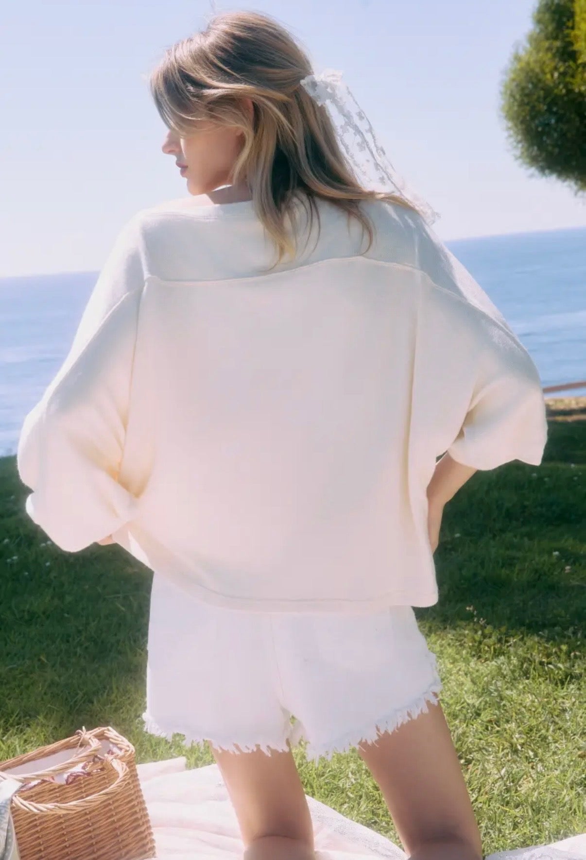 Ivory Soft Knit Loose-Fit Pullover Top