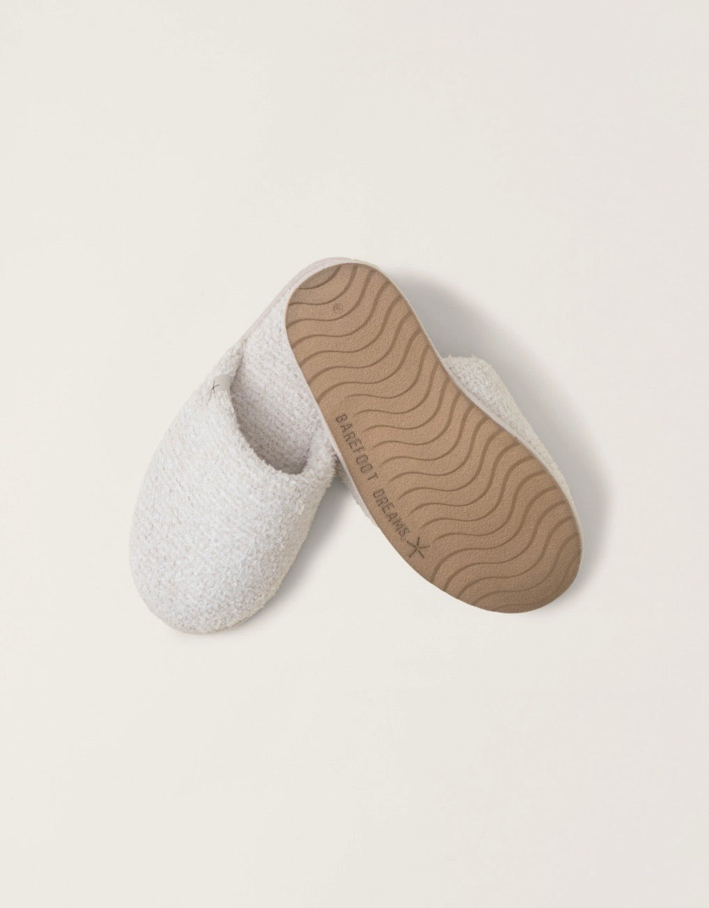 Barefoot Dreams Cozy/Chic Stone White Unisex Slippers