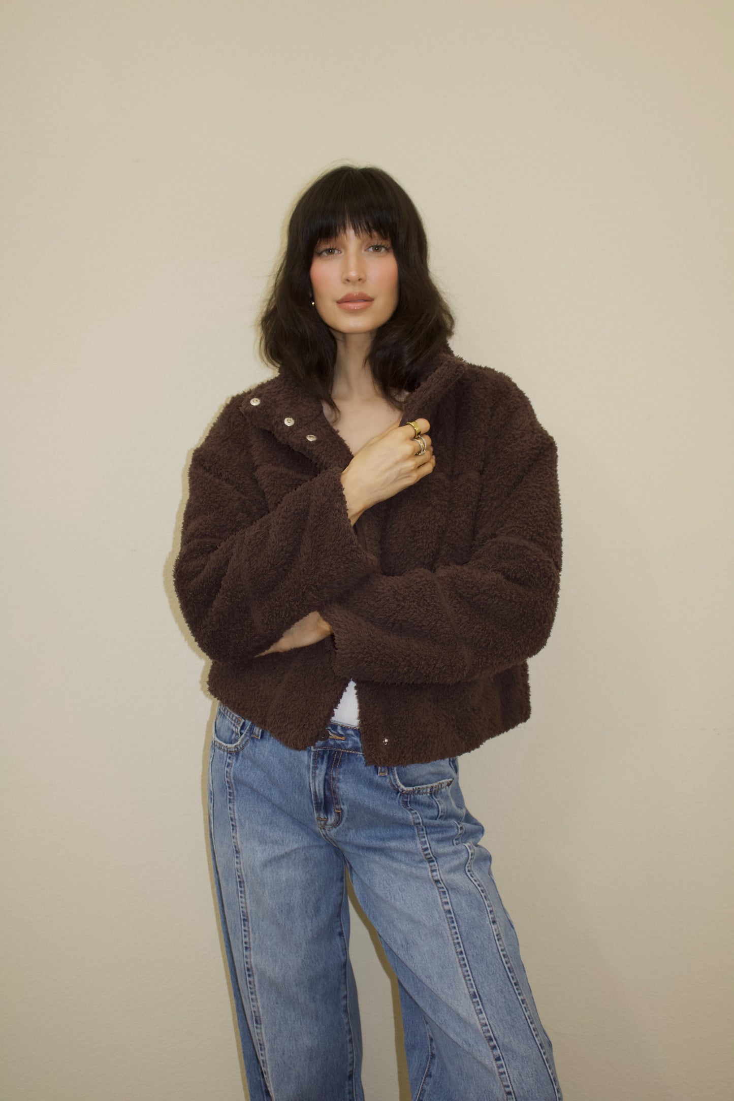 Barefoot Dreams Umber Button-Up Puffer Jacket