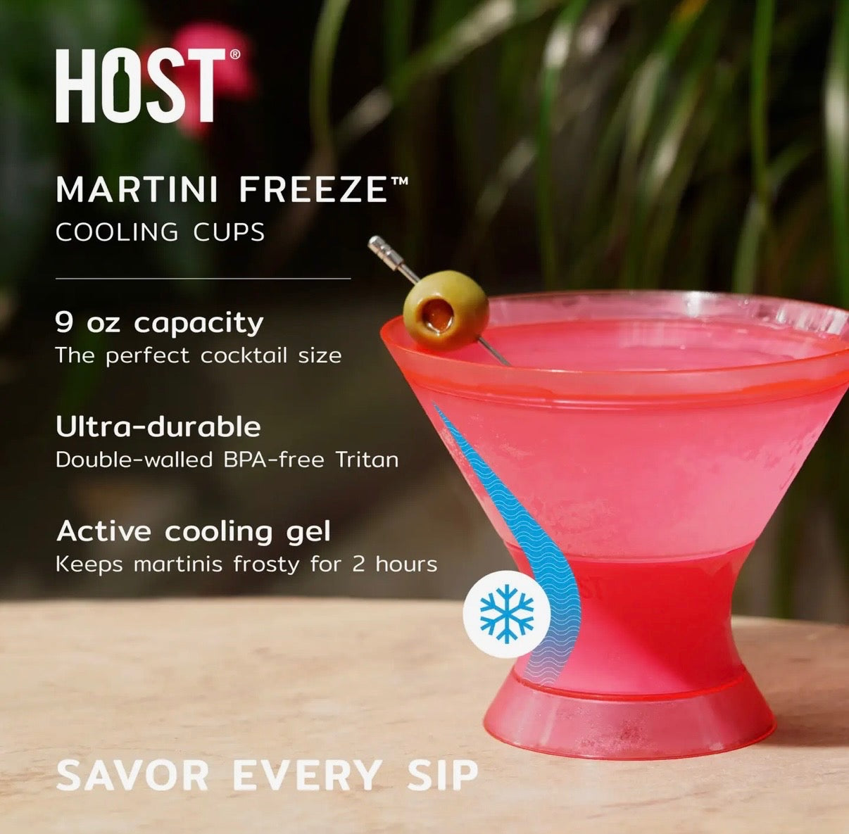 Martini Freeze Cooling Cup in Punch Pink Set of 2