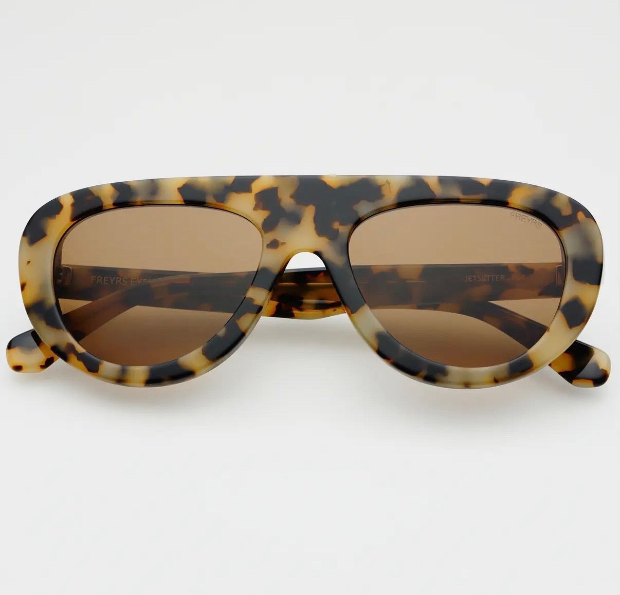 Milky Tortoise Jetsetter Acetate Women’s Aviator Sunglasses