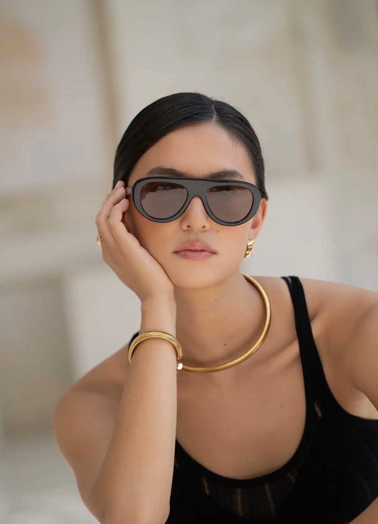 Jetsetter Acetate Aviator Sunglasses