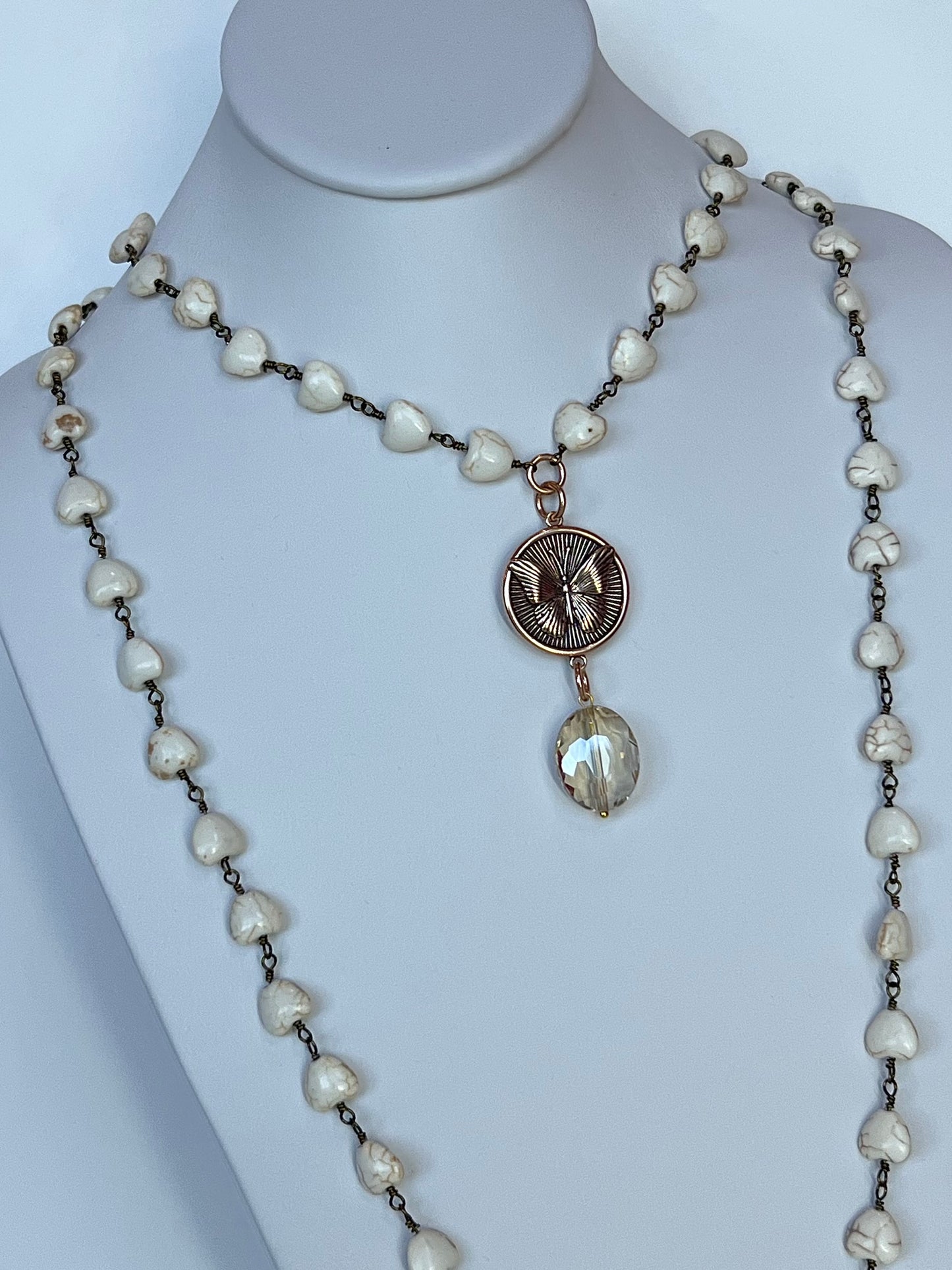 Katia Designs This Too Shall Pass Gold Long Rosary Chain Necklace