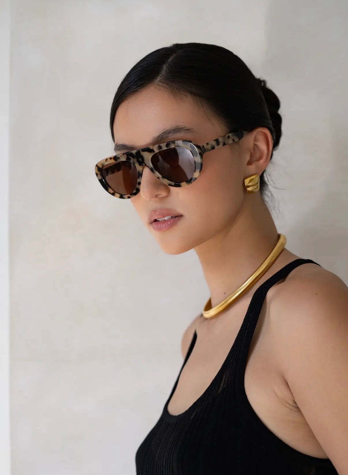 Milky Tortoise Jetsetter Acetate Women’s Aviator Sunglasses