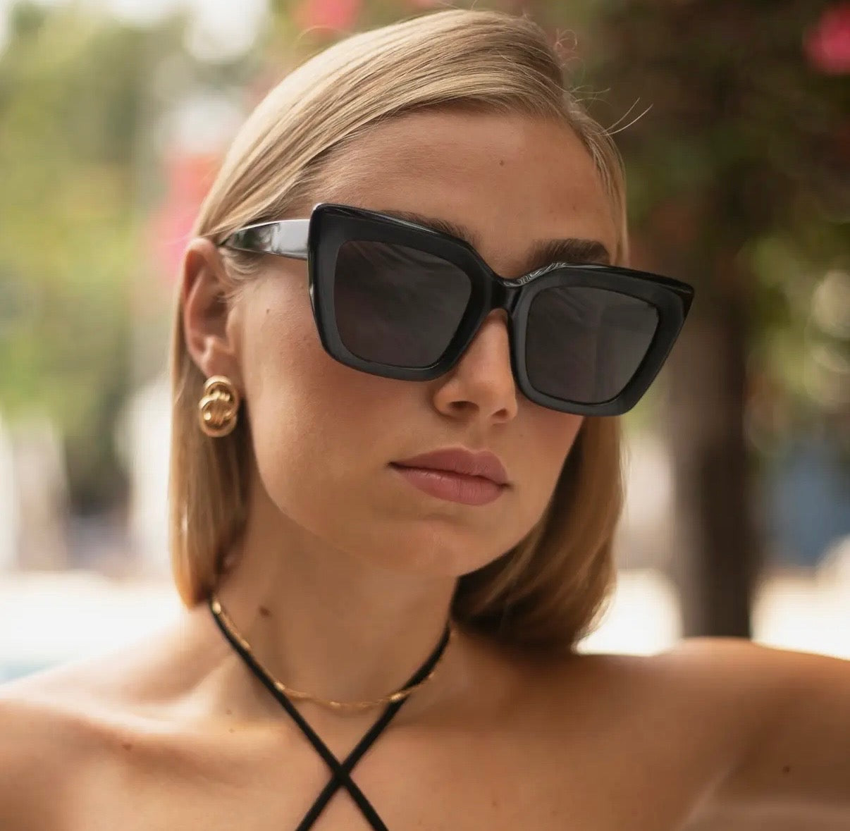 Portofino Acetate Oversized Cat Sunglasses