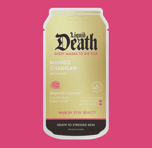 Mango Chainsaw Liquid Death Sheet Mask