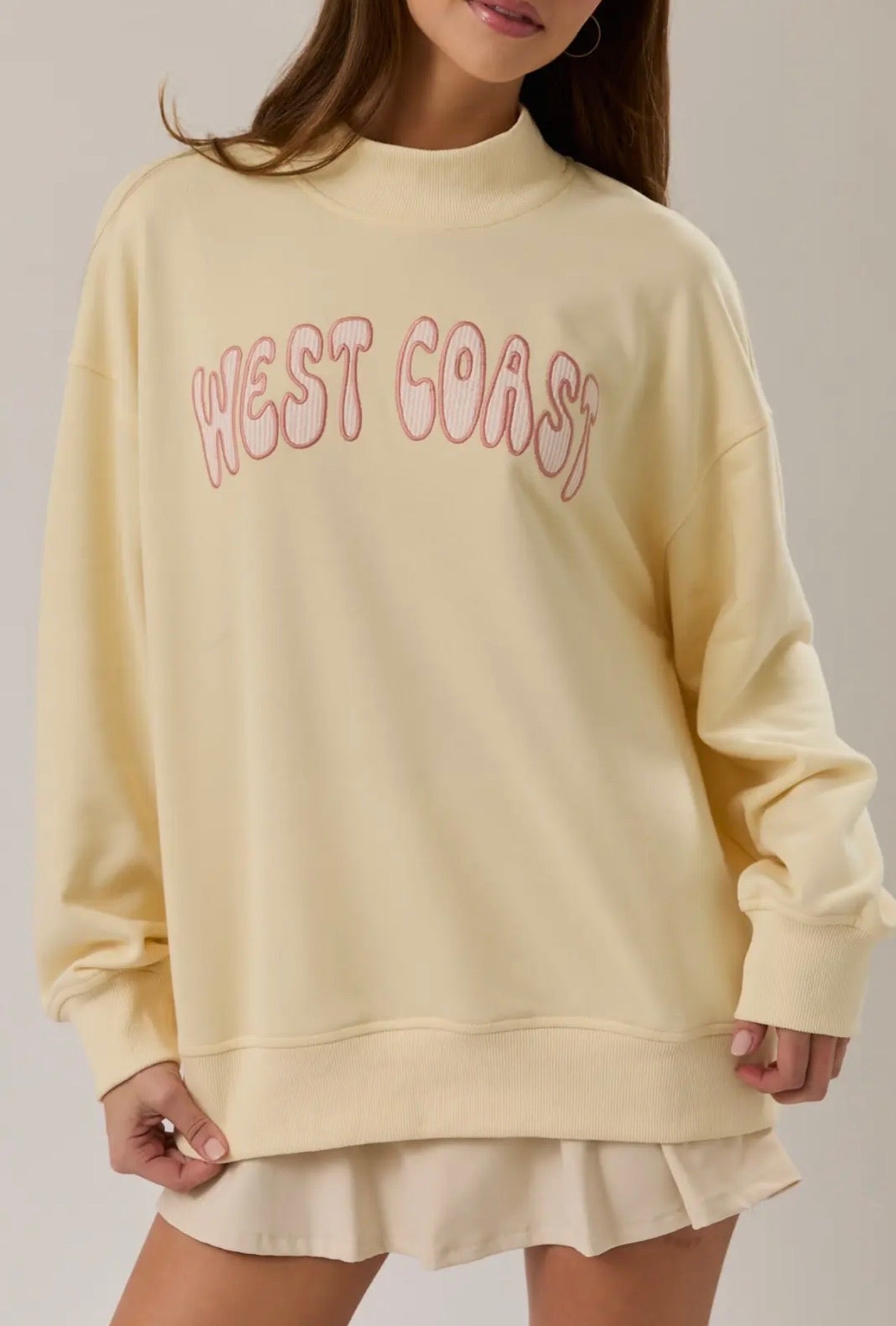 West Coast Mock Neck Crew Neck