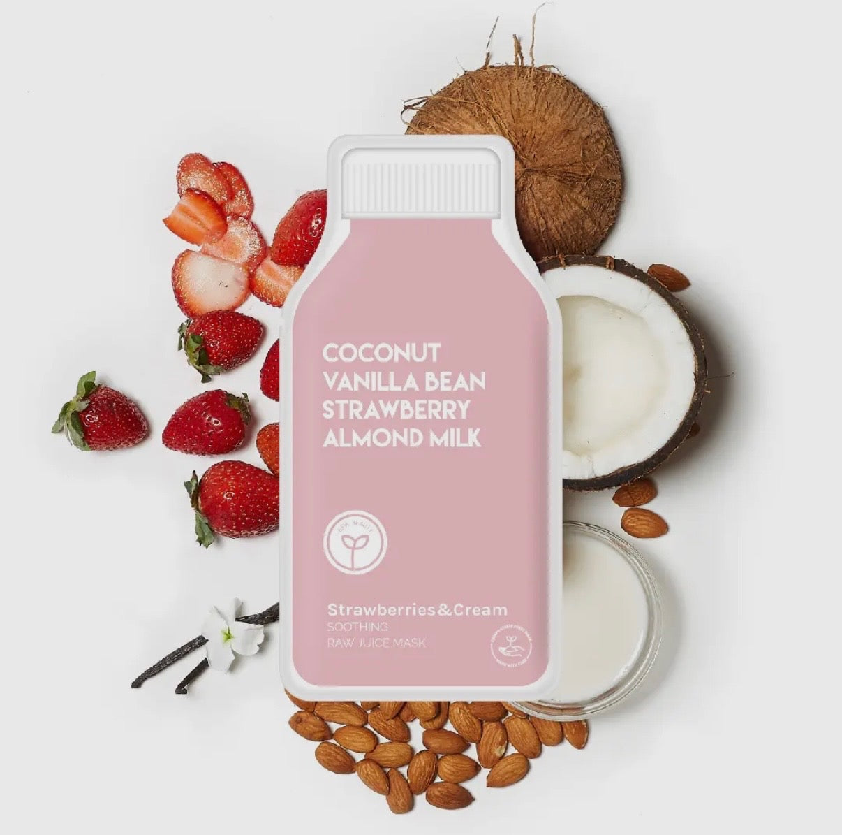 Coconut Vanilla Bean Strawberry Almond Milk ESW Sheet Mask