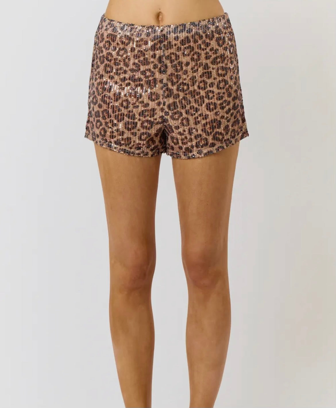 Leopard Sequin Shorts