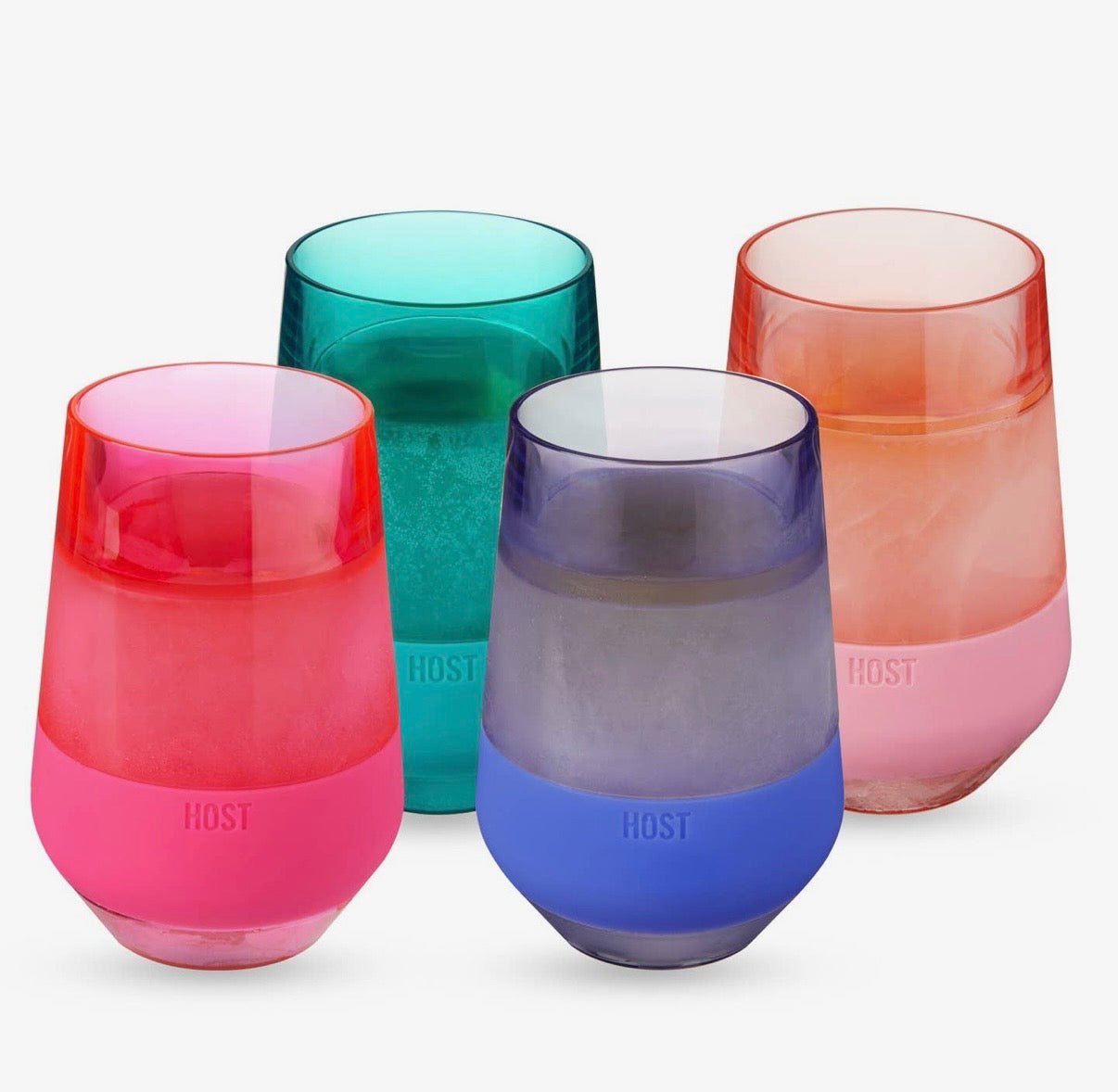 Wine Freeze Xl Cooling Cups in Asst Tinted Colors Set of 4