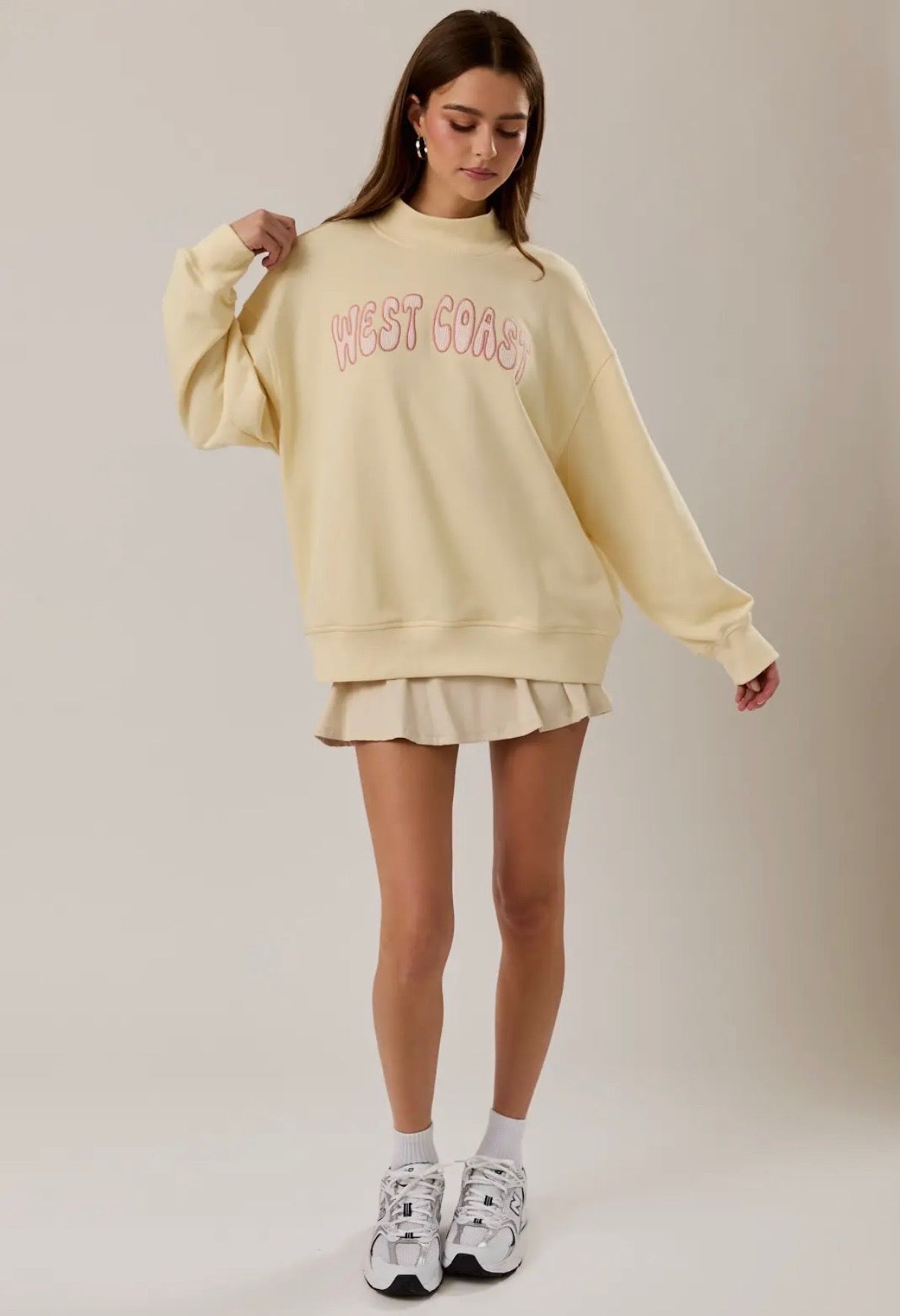West Coast Mock Neck Crew Neck
