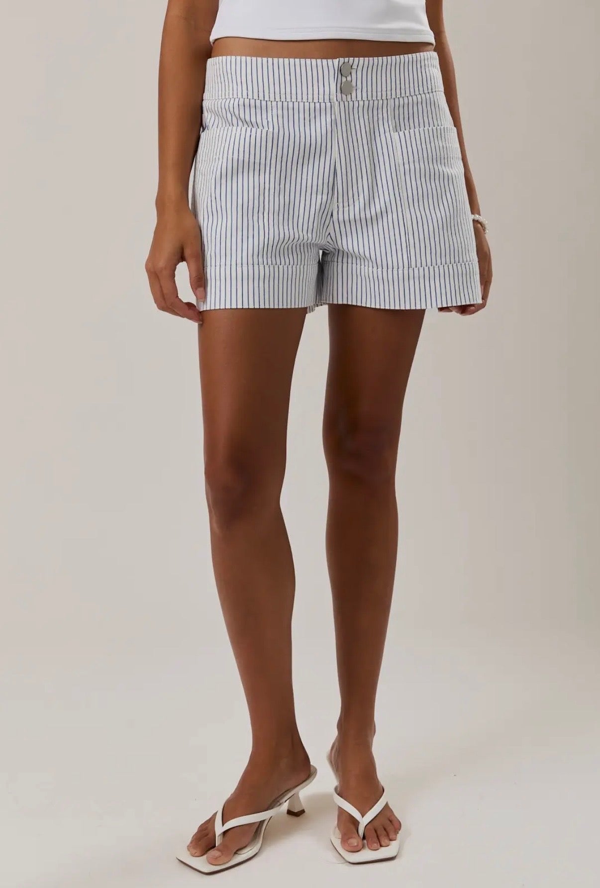 Mid Rise Stripe Shorts