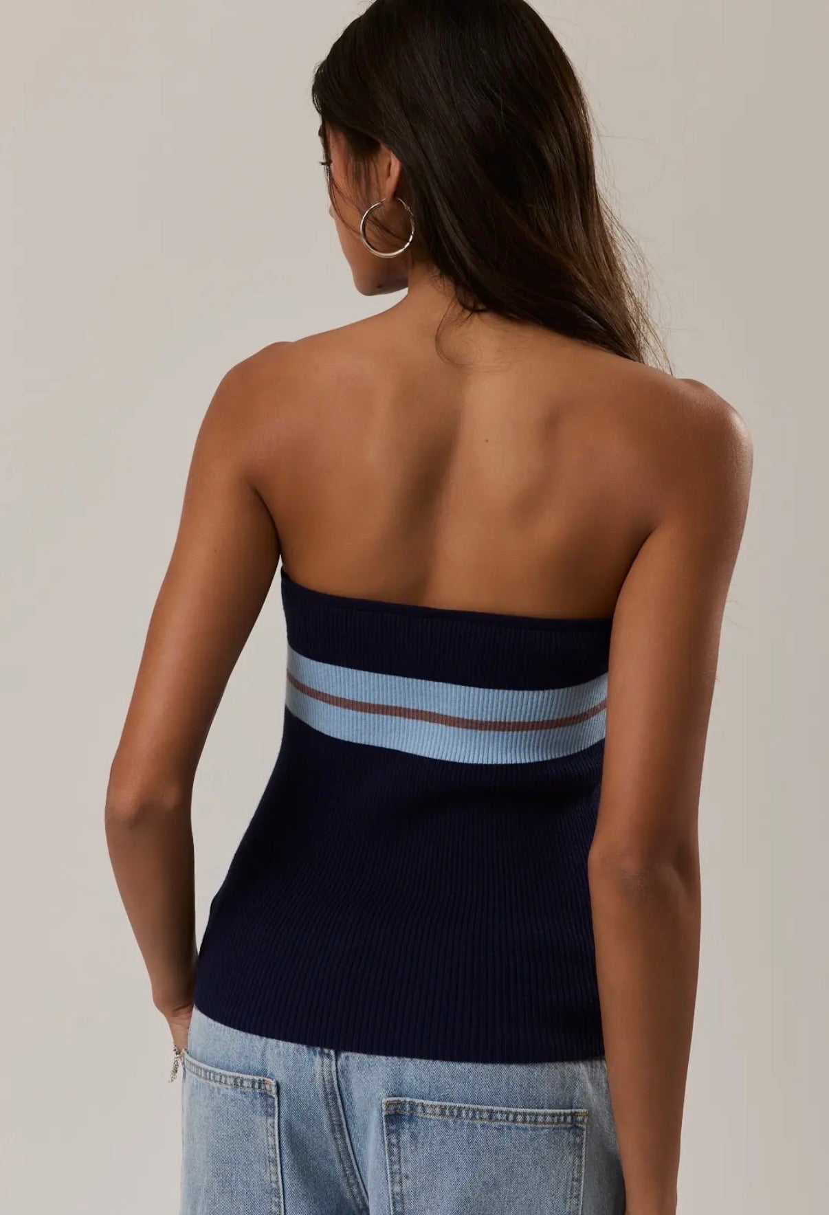 Stripe Knit Tube Top