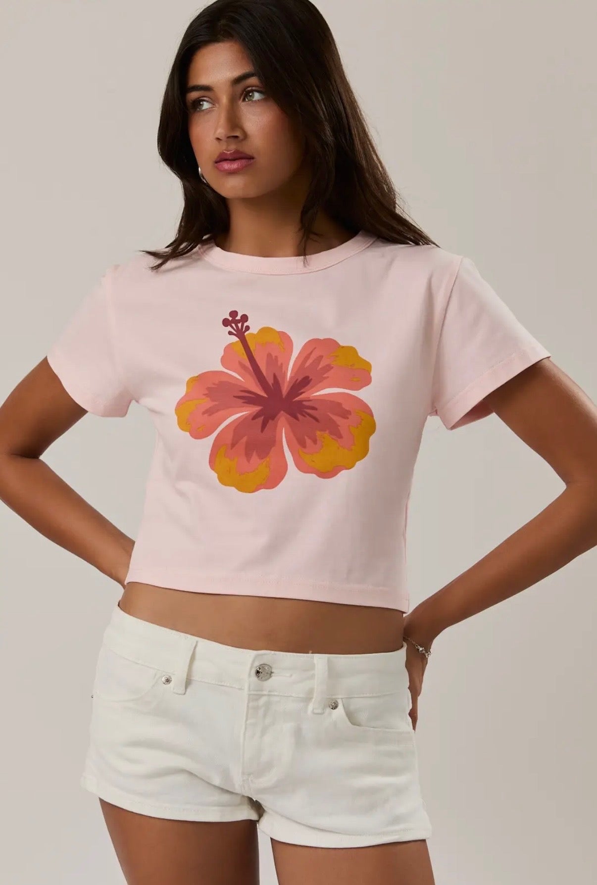 Hibiscus Short Sleeve Baby Tee
