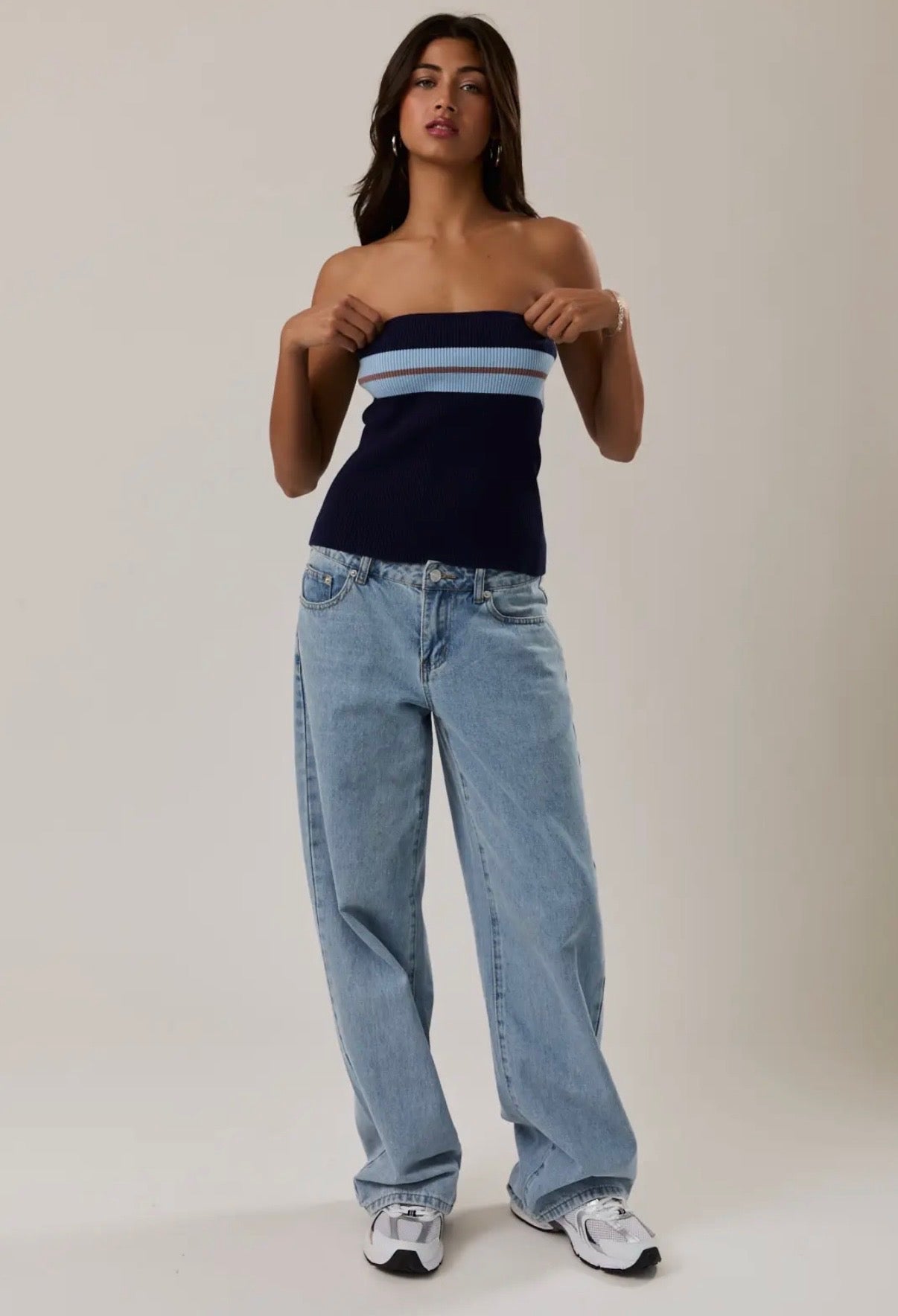 Stripe Knit Tube Top