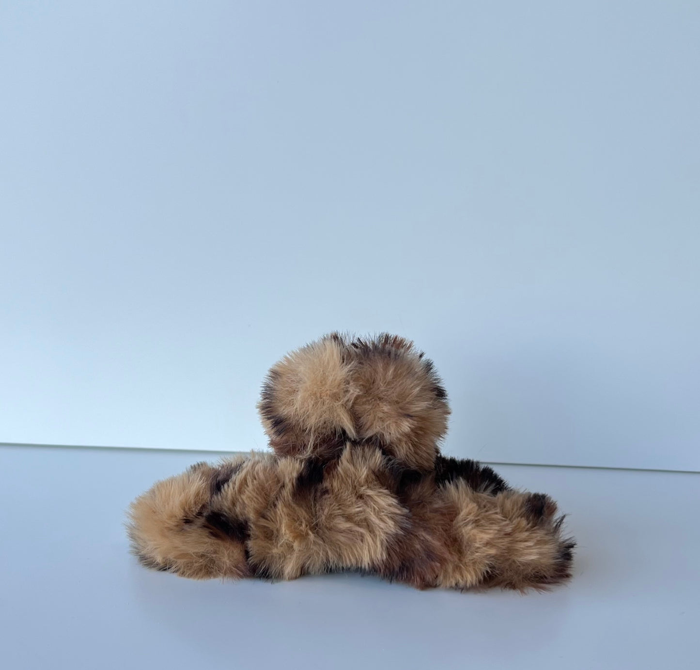 Brown Leopard Fuzzy Clip