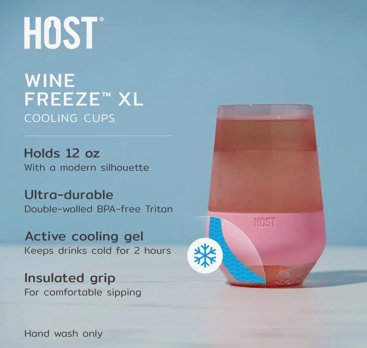Wine Freeze Xl Cooling Cups in Asst Tinted Colors Set of 4