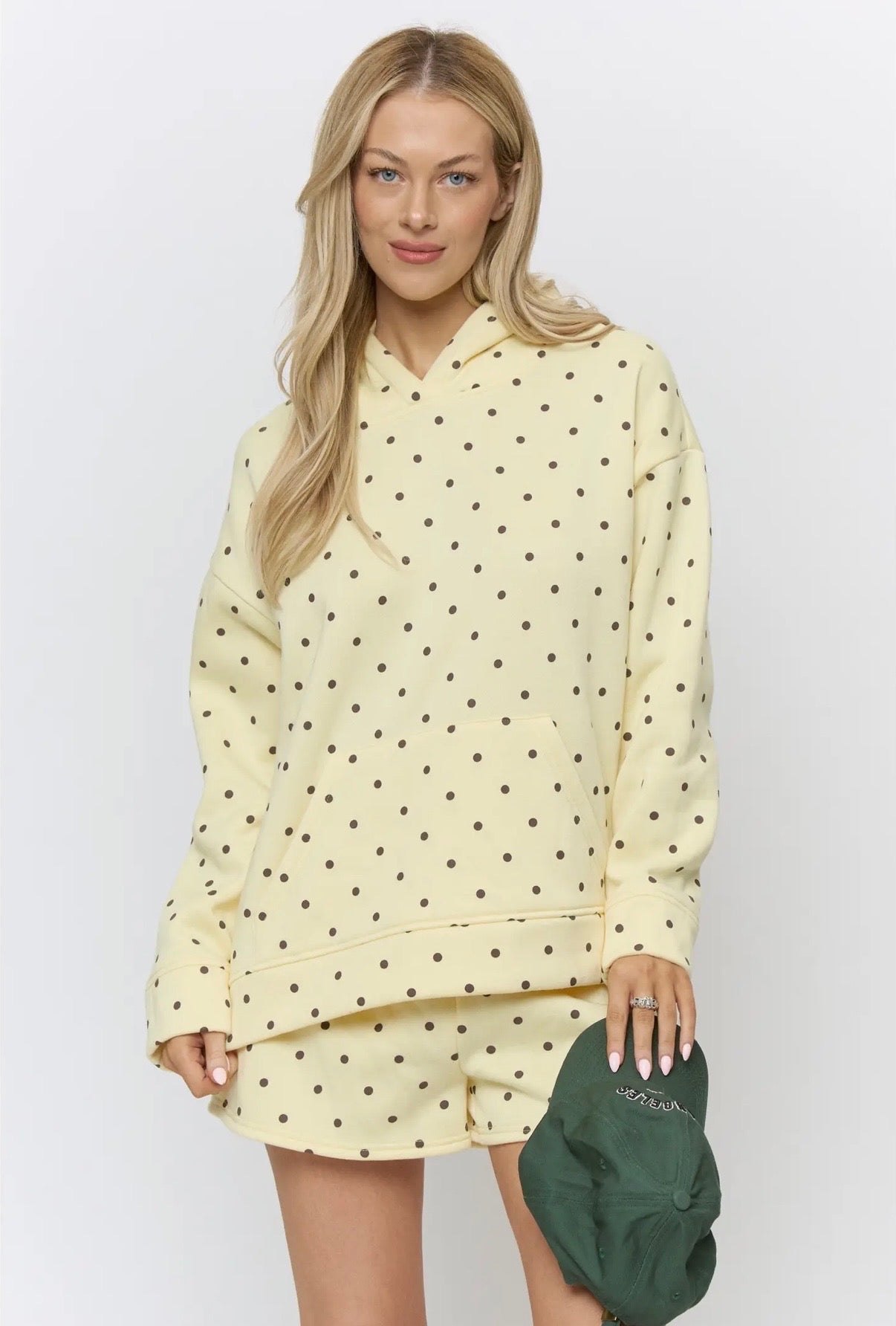 Polka Dot Hoodie and Shorts Set
